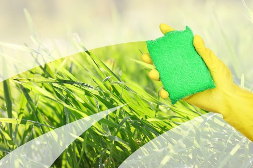 Professional sofa cleaning process in a modern living room