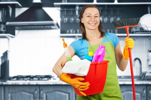 Routine commercial carpet cleaning in a professional workplace