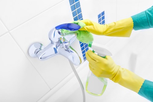 Deep hot water extraction cleaning a residential carpet